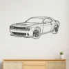 Black metal outline of Dodge Demon 170 for garage decor.