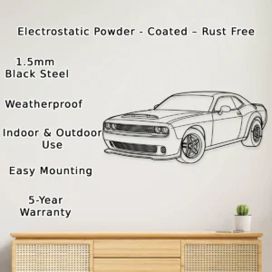 Dodge Demon 170 Metal Art, Aggressive Muscle Car Decor, Garage Wall Sign, Performance Enthusiast Gift
