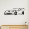 Black metal Dodge Viper wall art with a sleek, aggressive design.