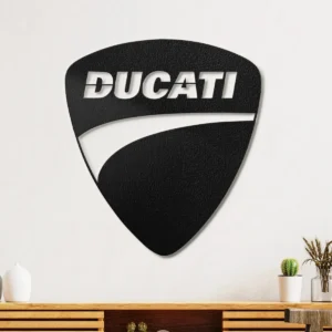Ducati Metal Logo, Italian Racing Art, Backlit Garage Decor, Motorcycle Enthusiast Gift