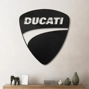Ducati Metal Logo, Italian Racing Art, Backlit Garage Decor, Motorcycle Enthusiast Gift
