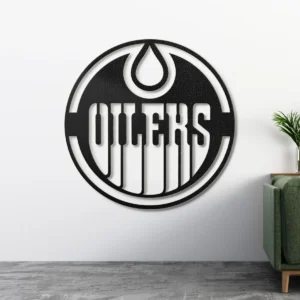 Edmonton Oilers Metal Logo Art, Iconic NHL Team Decor, LED Game Room Sign, Hockey Fan Gift