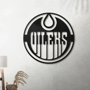 Edmonton Oilers Metal Logo Art, Iconic NHL Team Decor, LED Game Room Sign, Hockey Fan Gift