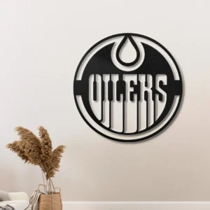 Edmonton Oilers Metal Logo Art, Iconic NHL Team Decor, LED Game Room Sign, Hockey Fan Gift