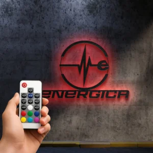 Energica Metal Logo, Electric Motorcycle Art, RGB LED Garage Sign, Rider's Ultimate Gift