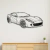 Black metal Ferrari 812 Superfast silhouette wall art.