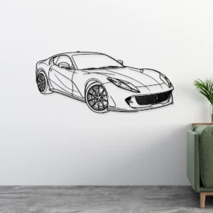 Ferrari 812 Superfast Metal Art, Modern Grand Tourer Decor, Luxury Garage Sign, Car Enthusiast Gift