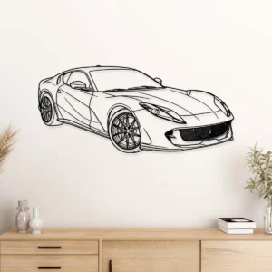 Ferrari 812 Superfast Metal Art, Modern Grand Tourer Decor, Luxury Garage Sign, Car Enthusiast Gift
