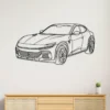 Black metal Ferrari Purosangue silhouette wall art.