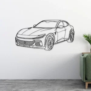 Ferrari Purosangue Metal Art, Iconic SUV Silhouette, Premium Auto Display, Car Aficionado Present