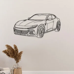 Ferrari Purosangue Metal Art, Iconic SUV Silhouette, Premium Auto Display, Car Aficionado Present