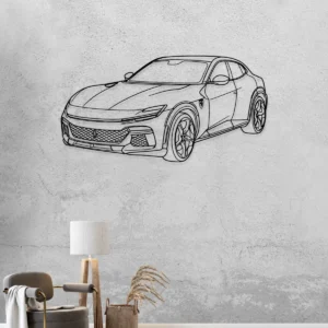 Ferrari Purosangue Metal Art, Iconic SUV Silhouette, Premium Auto Display, Car Aficionado Present