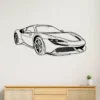 Ferrari SF90 Stradale black metal wall art silhouette.