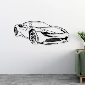 Ferrari SF90 Stradale Metal Wall Art, Modern Hypercar Silhouette, Luxury Garage Decor, Supercar Enthusiast Gift