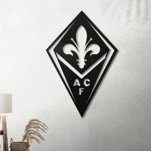 Fiorentina Metal Logo Art, Iconic Serie A Decor, LED Football Fan Sign, Ultimate Soccer Gift