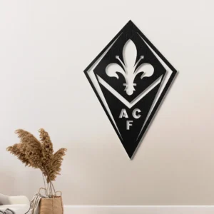 Fiorentina Metal Logo Art, Iconic Serie A Decor, LED Football Fan Sign, Ultimate Soccer Gift