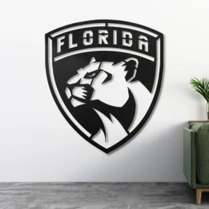 Florida Panthers Metal Logo Sign, Dynamic NHL Wall Decor, Optional LED Backlight, Ultimate Hockey Fan Gift