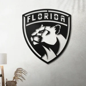 Florida Panthers Metal Logo Sign, Dynamic NHL Wall Decor, Optional LED Backlight, Ultimate Hockey Fan Gift