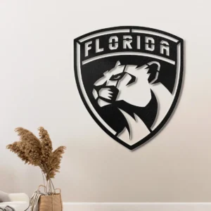 Florida Panthers Metal Logo Sign, Dynamic NHL Wall Decor, Optional LED Backlight, Ultimate Hockey Fan Gift