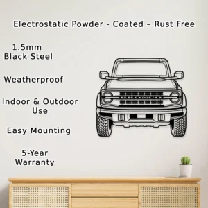 Ford Bronco Metal Art, Iconic Off-Road Decor, Garage Wall Sign, Adventure Lover Gift