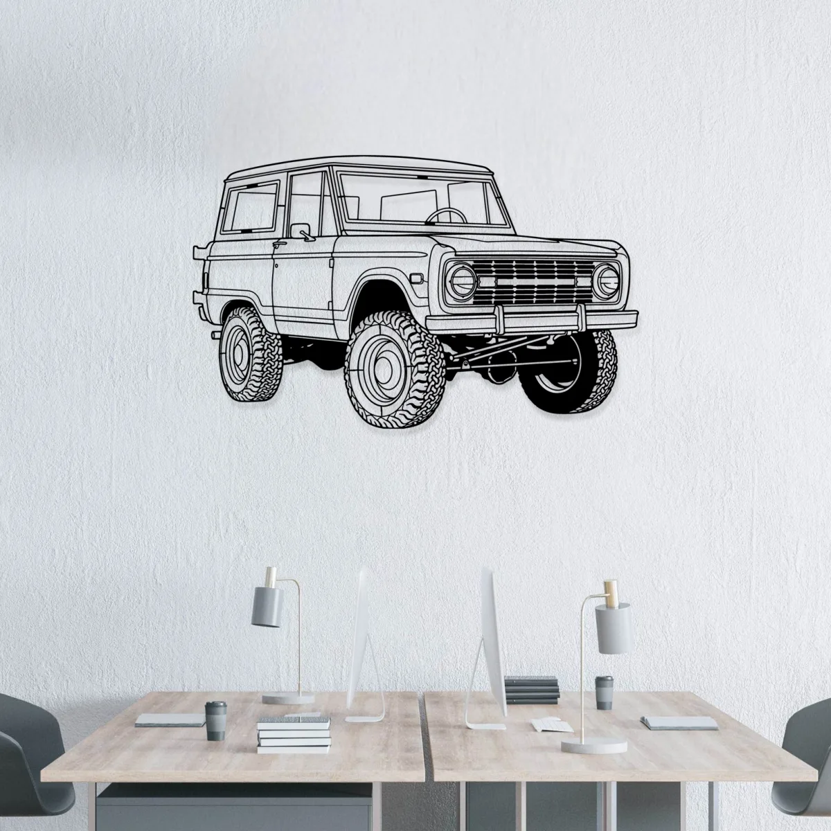Detailed laser cut steel Ford Bronco Ranger sign for enthusiasts