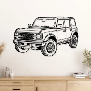 Ford Bronco Wall Decor, Rugged Off-Road Silhouette, Automotive Garage Art, SUV Enthusiast Gift