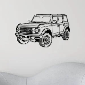 Ford Bronco Wall Decor, Rugged Off-Road Silhouette, Automotive Garage Art, SUV Enthusiast Gift