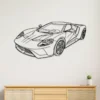 Black metal Ford GT supercar wall art for modern garage decor.