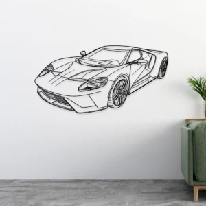 Ford GT Metal Wall Art, Modern Supercar Silhouette, Automotive Garage Decor, Racing Fan Gift