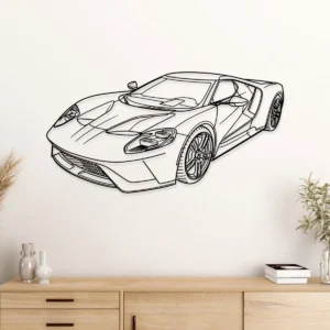 Ford GT Metal Wall Art, Modern Supercar Silhouette, Automotive Garage Decor, Racing Fan Gift