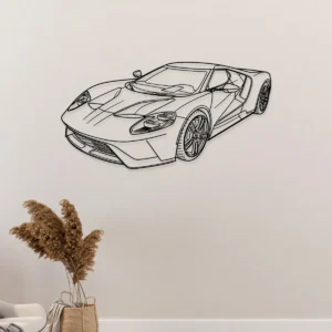 Ford GT Metal Wall Art, Modern Supercar Silhouette, Automotive Garage Decor, Racing Fan Gift