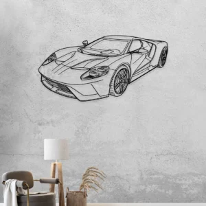 Ford GT Metal Wall Art, Modern Supercar Silhouette, Automotive Garage Decor, Racing Fan Gift
