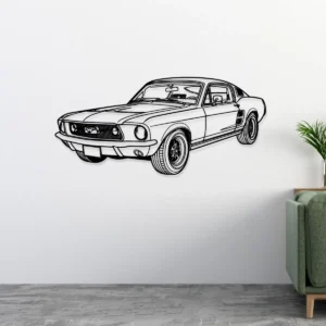 Ford Mustang 1967 Fastback Metal Wall Art, Classic Muscle Car Decor, Garage Man Cave Sign, Car Lover Gift