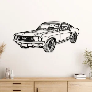 Ford Mustang 1967 Fastback Metal Wall Art, Classic Muscle Car Decor, Garage Man Cave Sign, Car Lover Gift