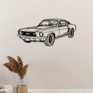 Ford Mustang 1967 Fastback Metal Wall Art, Classic Muscle Car Decor, Garage Man Cave Sign, Car Lover Gift