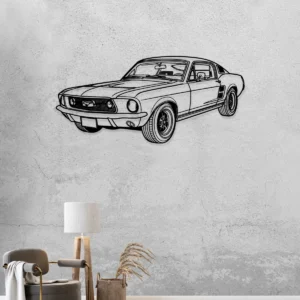 Ford Mustang 1967 Fastback Metal Wall Art, Classic Muscle Car Decor, Garage Man Cave Sign, Car Lover Gift