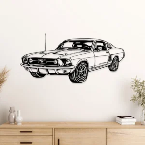 Ford Mustang 1967 Fastback Metal Wall Decor, Iconic American Muscle Art, Retro Car Enthusiast Gift, Garage Sign