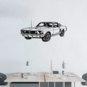 Ford Mustang 1967 Fastback Metal Wall Decor, Iconic American Muscle Art, Retro Car Enthusiast Gift, Garage Sign