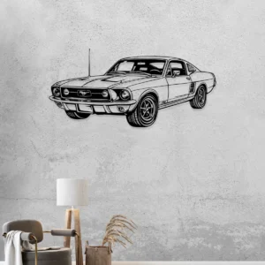 Ford Mustang 1967 Fastback Metal Wall Decor, Iconic American Muscle Art, Retro Car Enthusiast Gift, Garage Sign