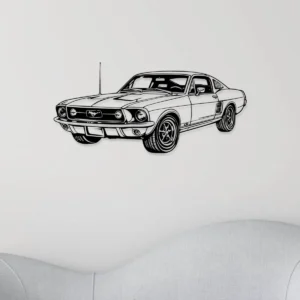 Ford Mustang 1967 Fastback Metal Wall Decor, Iconic American Muscle Art, Retro Car Enthusiast Gift, Garage Sign