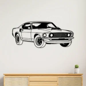Black metal Ford Mustang 1969 Boss 429 wall art