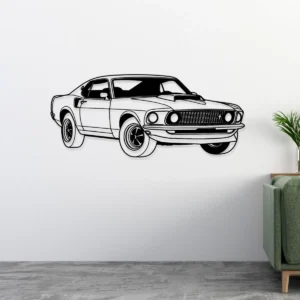 Ford Mustang 1969 Boss 429 Metal Art, Classic Muscle Car Silhouette, Vintage Garage Decor, Enthusiast Gift