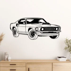 Ford Mustang 1969 Boss 429 Metal Art, Classic Muscle Car Silhouette, Vintage Garage Decor, Enthusiast Gift