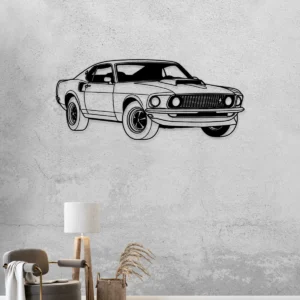 Ford Mustang 1969 Boss 429 Metal Art, Classic Muscle Car Silhouette, Vintage Garage Decor, Enthusiast Gift