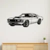 Black metal Ford Mustang 1969 Boss 429 silhouette wall art.