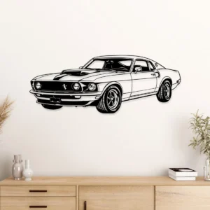 Ford Mustang 1969 Boss 429 Metal Art, Iconic American Muscle Car Decor, Retro Garage Sign, Classic Car Lover Gift