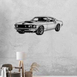 Ford Mustang 1969 Boss 429 Metal Art, Iconic American Muscle Car Decor, Retro Garage Sign, Classic Car Lover Gift