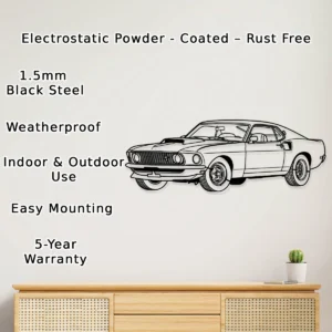 Ford Mustang 1969 Boss 429 Metal Sign, Legendary American Muscle, Vintage Car Art, Enthusiast Decor