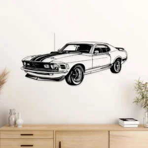 Ford Mustang 1970 Mach Metal Art, Classic American Muscle Decor, Vintage Garage Sign, Car Enthusiast Gift