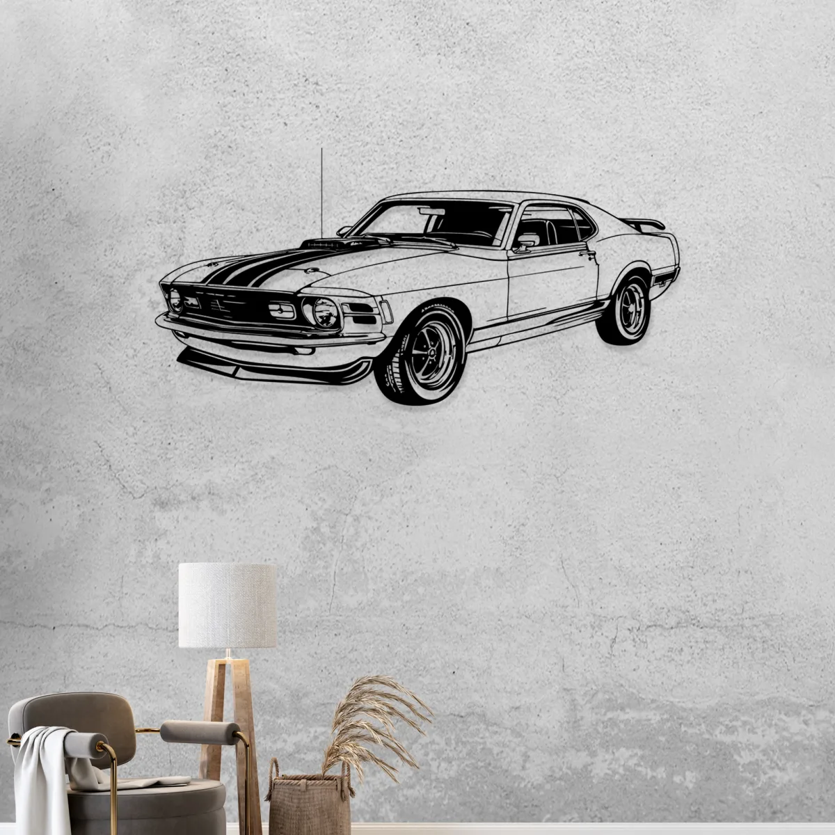 Automotive enthusiast gift a Ford Mustang metal wall hanging